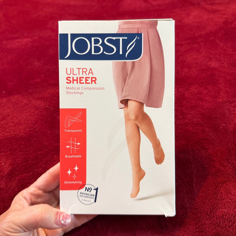 Jobst UltraSheer 20-30 mmHg Compression Stockings Classic Black Medium Knee CT